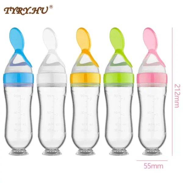 1PC Baby Feeding Bottle Toddler Silicone Squeeze Feeding Spoon Milk Bottle Baby Training Feeder Food Supplement - Image 2