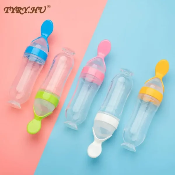 1PC Baby Feeding Bottle Toddler Silicone Squeeze Feeding Spoon Milk Bottle Baby Training Feeder Food Supplement - Image 4