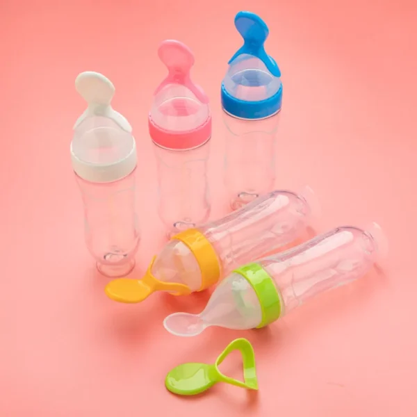 1PC Baby Feeding Bottle Toddler Silicone Squeeze Feeding Spoon Milk Bottle Baby Training Feeder Food Supplement