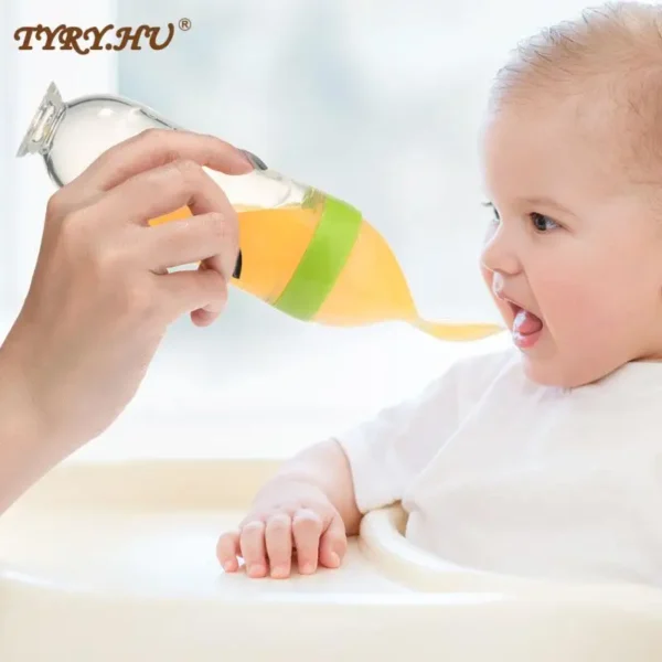 1PC Baby Feeding Bottle Toddler Silicone Squeeze Feeding Spoon Milk Bottle Baby Training Feeder Food Supplement - Image 3