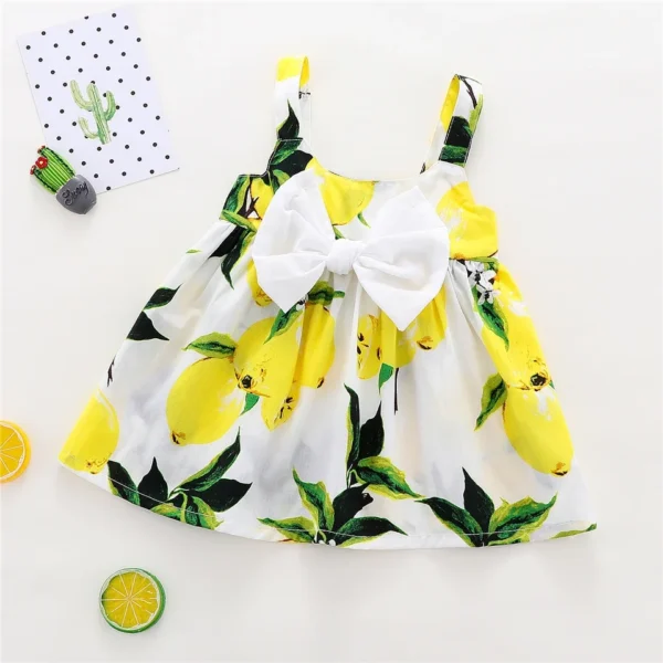 New Cute Printed Sleeveless Newborn Princess Dress Summer Baby Girl Dress Big Bow Baby Girl Birthday Dress Baby Girl Clothes - Image 4