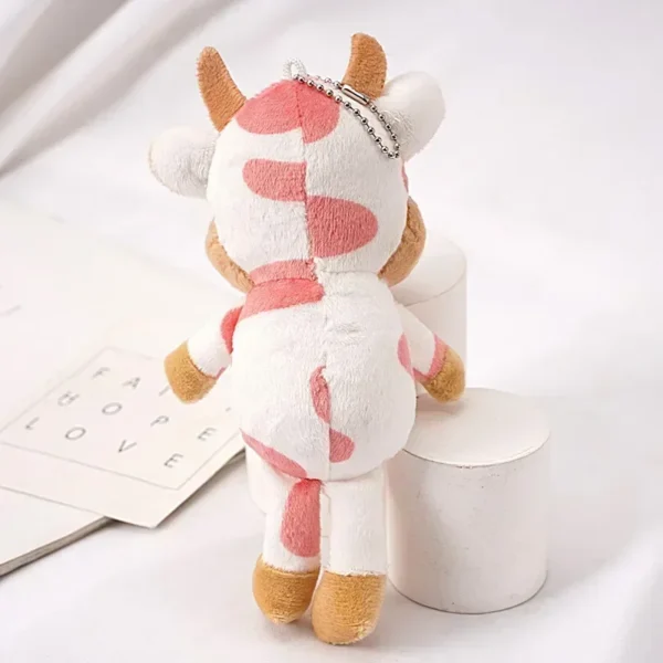 15cm Cute Milk Cow Plush Toy Animal Stuffed Doll Keyring Festival Birthday Gift Kawaii Decor Plush Keychain Toys for Boys Girls - Image 3