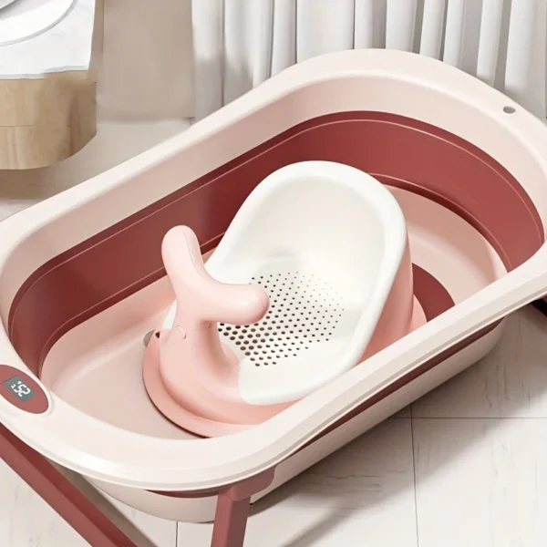 Real-time Temperature Silicone Baby Take A Bath Bathtub Non-Slip Foot Bath Bucket Folding Bathroom With Temperature Sensing - Image 6