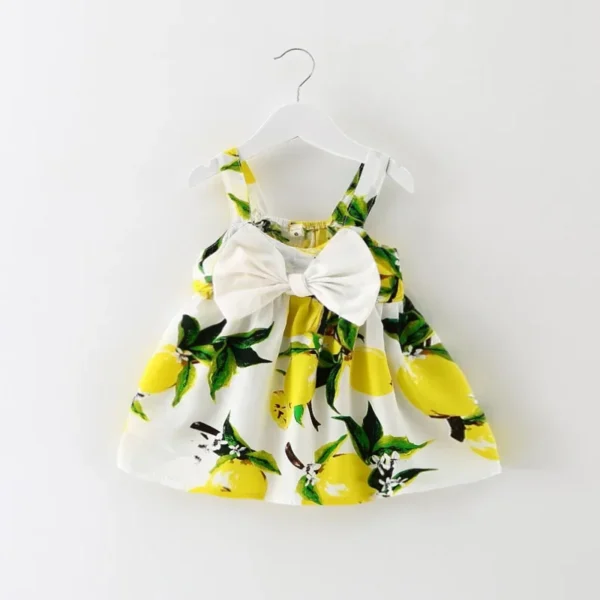 New Cute Printed Sleeveless Newborn Princess Dress Summer Baby Girl Dress Big Bow Baby Girl Birthday Dress Baby Girl Clothes - Image 2