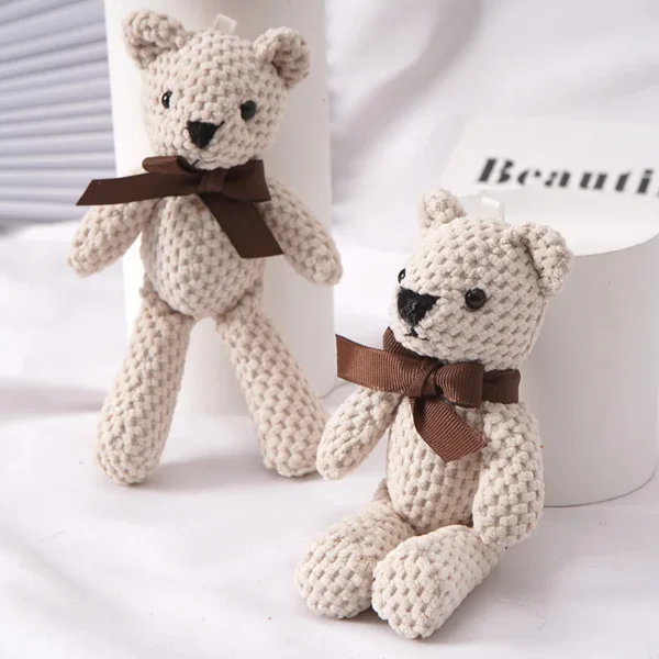 15CM Bear Stuffed Plush Toys Baby Cute Dress Key pendant Pendant Dolls Gifts Birthday Wedding Party Decor 1pcs - Image 4