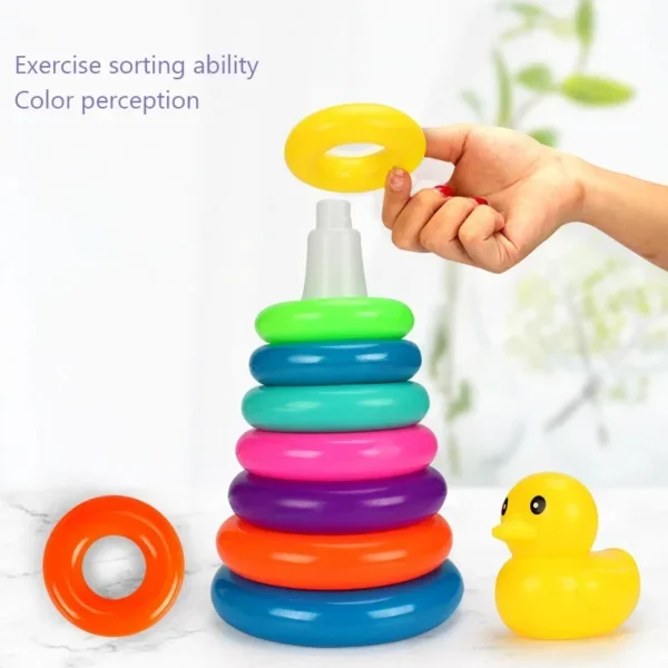 Animal Rainbow Stacking Ring Tower Stapelring Kids Montessoris Toys Early Education Teaching Aids Wood Baby Toys Gift Stack - Image 5