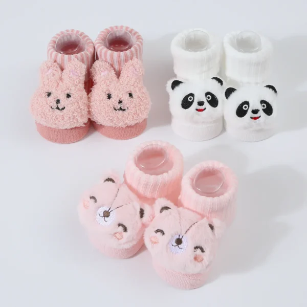 Cute Cartoon Doll Newborn Socks Spring New Baby Soft Solid Prewalker Knitted Sock For Girls Boys Infant Knitting Floor Socks - Image 2