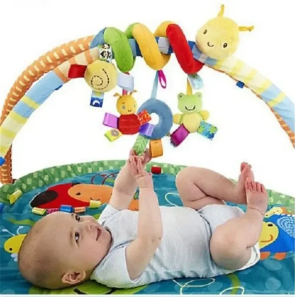 Baby Plush Hanging Rattles Cartoon Animals Shapes Prams Stroller Bed Spiral Activity Hanging Toys For Infant Boys And Girls - Image 4