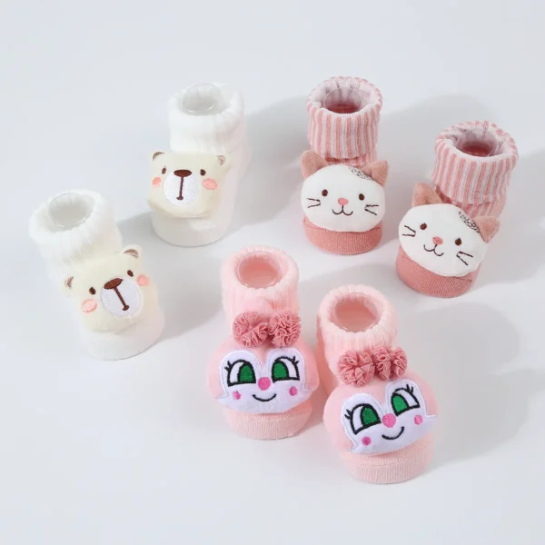 Cute Cartoon Doll Newborn Socks Spring New Baby Soft Solid Prewalker Knitted Sock For Girls Boys Infant Knitting Floor Socks - Image 3