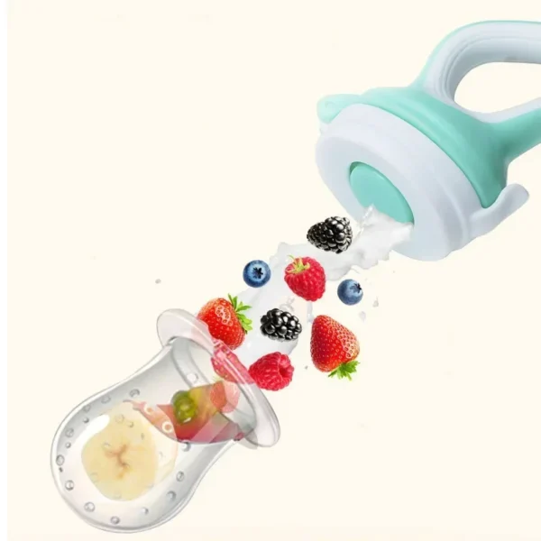 Baby Fresh Fruit Food Feeder Pacifier with BPA Free Silicone Pouch Infant Teething Toy Baby Supplement Food Feeding Soother - Image 5