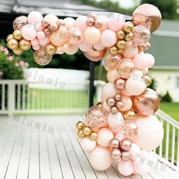 Macaron Balloon Garland Arch Kit Foil Metal Rose Gold Confetti Balons Baby Shower Wedding Happy Birthday Party Decor Kids Adults