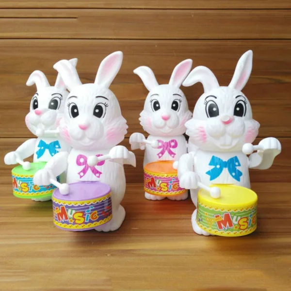 Funny Rabbit Drumming Clockwork Lovely Cartoon Bunny Educational Toy Gift for Kid Gifts Children's Wind-up Toys Party Favors - Image 2