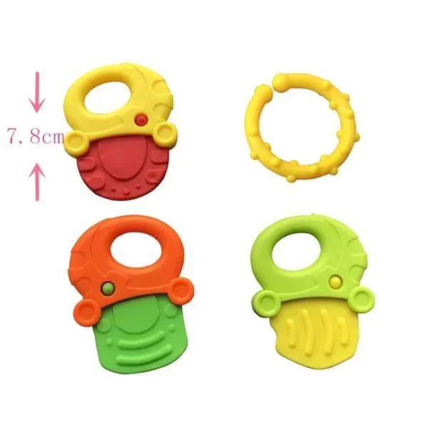 Baby Fruit Style Soft Rubber Rattle Teether Toy Newborn Chews Food Grade Silicone Teethers Infant Training Bed Toy Chew Toys Kid - Image 4