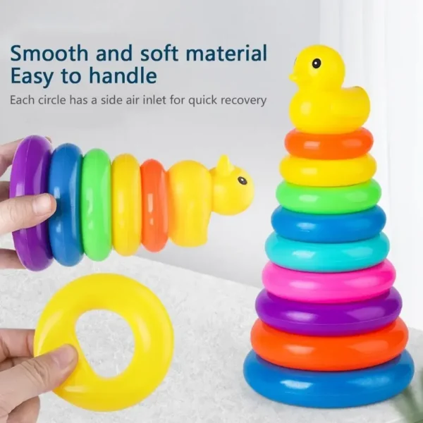 Animal Rainbow Stacking Ring Tower Stapelring Kids Montessoris Toys Early Education Teaching Aids Wood Baby Toys Gift Stack - Image 4