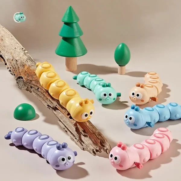 Kids Wind Up Toys Toddler Cartoon Caterpillar and Fish Swing Crawl Toy Children Family Gathering Parent Child Interactive Toys - Image 2