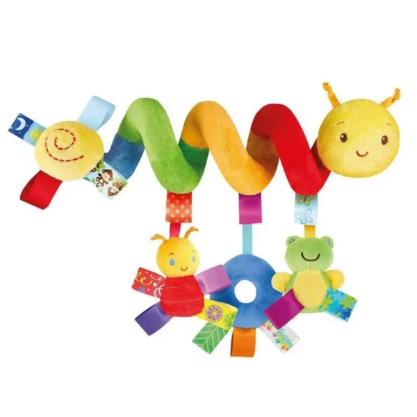 Baby Plush Hanging Rattles Cartoon Animals Shapes Prams Stroller Bed Spiral Activity Hanging Toys For Infant Boys And Girls