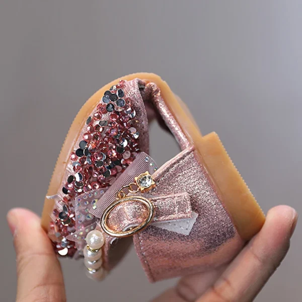 2023 Summer Princess Girls Sandals Sequins Rhinestone Bow Girls Shoes New Baby Perform Prewalker Leather Casual Shoes - Image 6