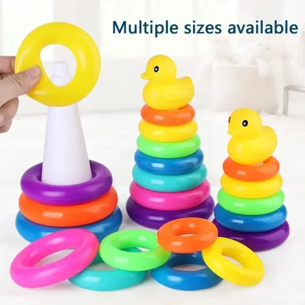 Animal Rainbow Stacking Ring Tower Stapelring Kids Montessoris Toys Early Education Teaching Aids Wood Baby Toys Gift Stack - Image 3