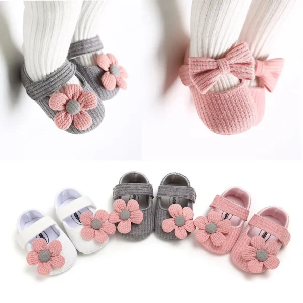 0-18M Baby Girls Cotton Shoes Retro Spring Autumn Toddlers Prewalkers Cotton Shoes Infant Soft Bottom First Walkers - Image 2